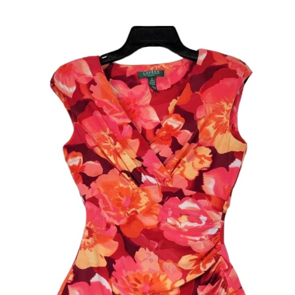 Lauren Ralph Lauren Dress Size 2 Women Sleeveless Sheath Floral - Picture 3 of 8
